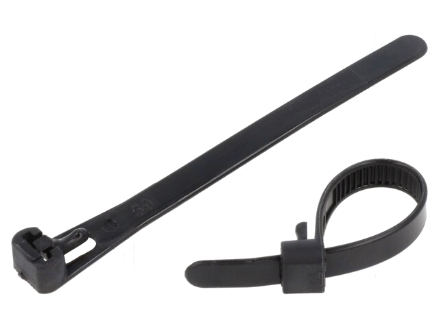 Kabelbinder; losmaakbaar; L: 100mm; W: 7,2mm; polyamide; zwart Kabelbinder; losmaakbaar; L: 100mm; W: 7,2mm; polyamide; zwart